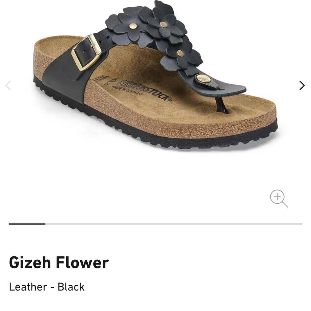 Birkenstock Black Gizeh Sandals with Floral Design